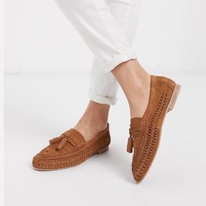 Brand new marble suede weave loafers